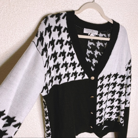 Cropped houndstooth cardigan - Picture 6 of 10